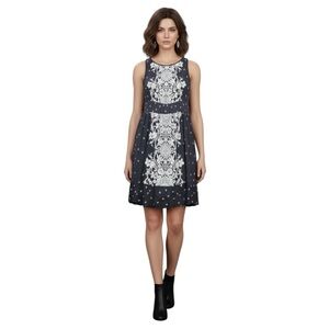 Elegant Black and White Floral Dress NWT Size Large